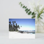 Exotische Palmen & Paradise Strand Postkarte (Stehend Vorderseite)