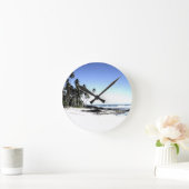 Exotische Palmen & Paradise Strand Runde Wanduhr (Zuhause)
