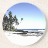 Exotische Palmen & Paradise Strand Sandstein Untersetzer (Vorne)