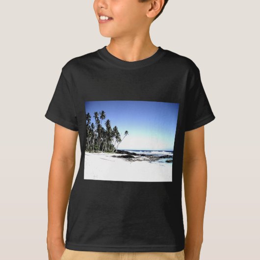 Exotische Palmen & Paradise Strand T-Shirt (Vorderseite)