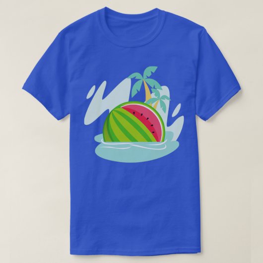 Exotische Palmen Sommermelon Ozean Fruchtwasser T-Shirt (Design vorne)