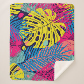 Exotische Palmen: Vintage Blumenpracht Sherpadecke