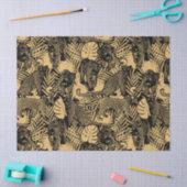 Exotische Panther/Leoparden Schwarz und Gold Seidenpapier (Basteln)