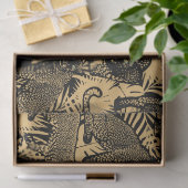 Exotische Panther/Leoparden Schwarz und Gold Seidenpapier (Geschenk)