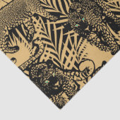 Exotische Panther/Leoparden Schwarz und Gold Seidenpapier (Detail)