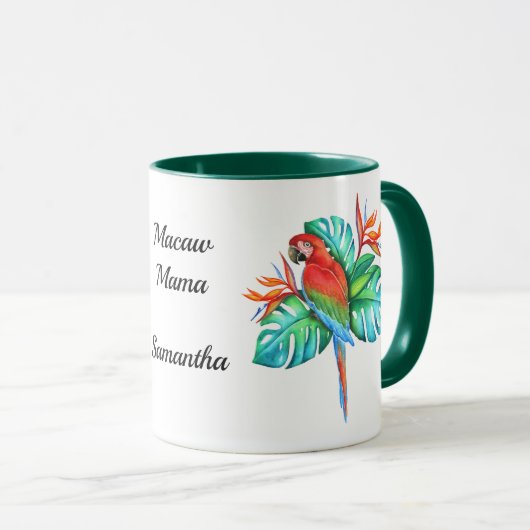 Exotische Papagei-Personalisiert Tasse (VorderseiteRechts)