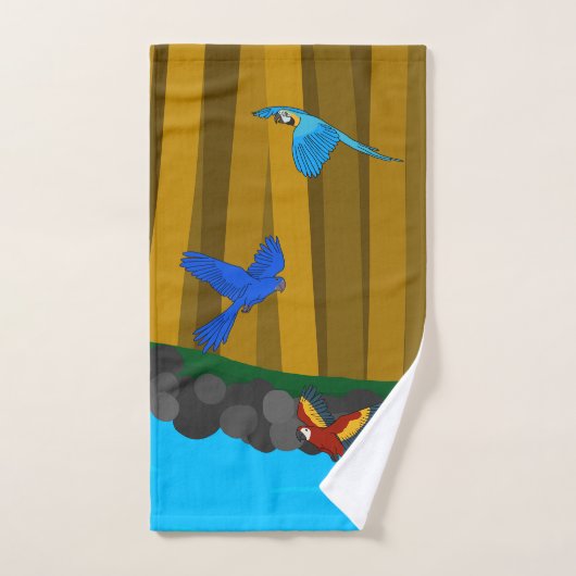 Exotische Papageien im Wald Badhandtuch Set (Handtuch)