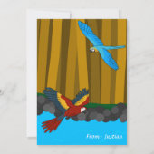 Exotische Papageien im Wald - Happy Birthday Card (Rückseite)