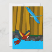 Exotische Papageien in der WaldGeburtstagspartei Einladung (Rückseite)