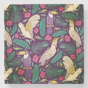 Exotische Paradiesvögel Steinuntersetzer