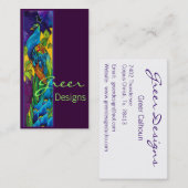 Exotische Pfauenkarte Visitenkarte (Vorne/Hinten)