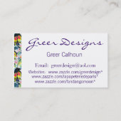 Exotische Pfauenkarte Visitenkarte (Rückseite)