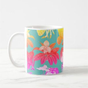 Exotische Pflanze mit hawaiianischem Muster Kaffeetasse