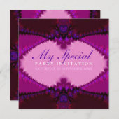 Exotische Pinks Bohemische Spitzen-Party Einladung (Vorne/Hinten)