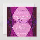 Exotische Pinks Bohemische Spitzen-Party Einladung (Rückseite)