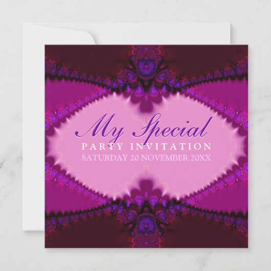 Exotische Pinks Bohemische Spitzen-Party Einladung (Vorderseite)