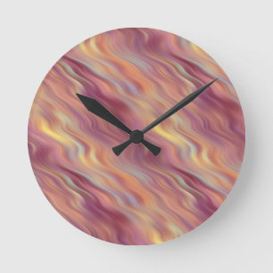 Exotische Plumeria Wavy Textur Runde Wanduhr