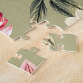 Exotische Protea-Blume Botanischer Salbeigrüner Lu Puzzle (Seite)
