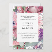 Exotische Protea Floral Hochzeit Einladung (Vorderseite)