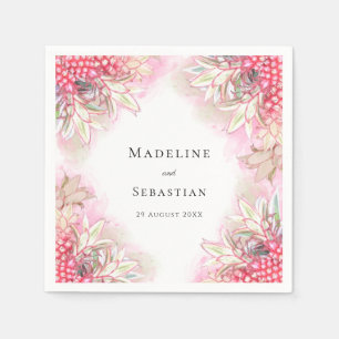 Exotische rosa Ananas erröten Hochzeit Serviette