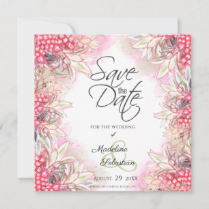 Exotische rosa Ananas Save The Date