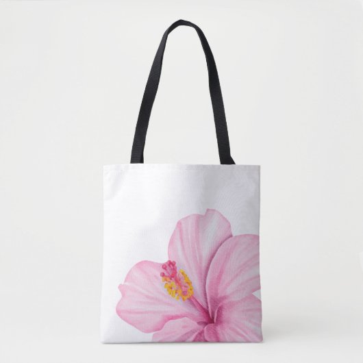 Exotische rosa Blume Tasche (Vorderseite)