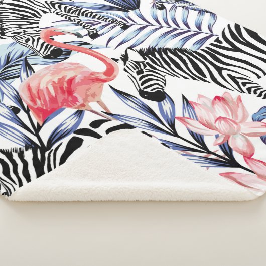 Exotische rosa Flamingo, Zebra im Hintergrund Somm Sherpadecke (3/4)