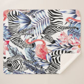 Exotische rosa Flamingo, Zebra im Hintergrund Somm Sherpadecke (Vorderseite (Horizontal))