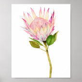 Exotische Rosa Flora Wasserfarben Kunst Poster (Vorne)