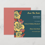 Exotische Rose - Datumskarten speichern Save The Date (Vorne/Hinten)