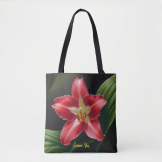 Exotische rote Lilienblüte-Luxus-Blumenillustratio Tasche