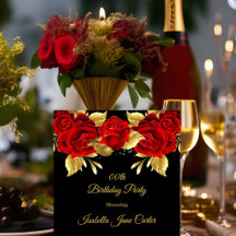 Exotische rote Rose schwarze Blumen goldene Geburt