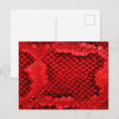 Exotische Schlangenhaut, Muster rot Feiertagspostkarte (Vorne/Hinten)