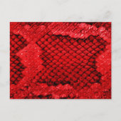 Exotische Schlangenhaut, Muster rot Feiertagspostkarte (Vorderseite)