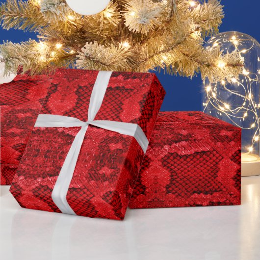 Exotische Schlangenhaut, Muster rot Geschenkpapier (Feiertage)