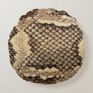 Exotische Schlangenhautmuster aus Tiermustern, mod Rundes Kissen