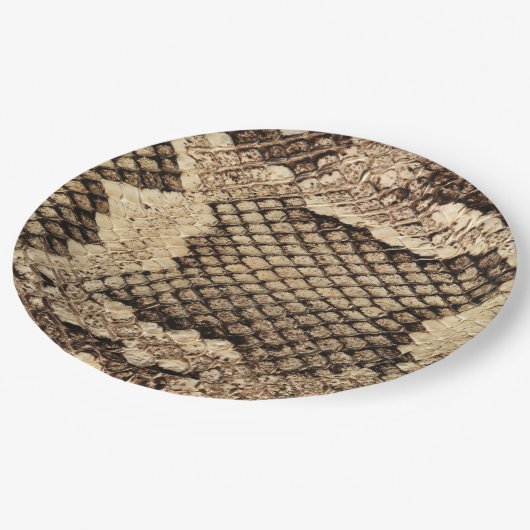 Exotische Schlangenhautmuster - moderne Muster Pappteller (Schrägansicht)