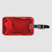 Exotische Schlangenhautmuster, moderne rote Farbe Gepäckanhänger (Vorderseite (Horizontal))