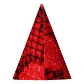 Exotische Schlangenhautmuster, moderne rote Farbe Partyhütchen (Rückseite)