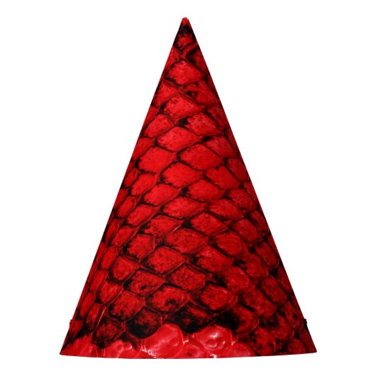 Exotische Schlangenhautmuster, moderne rote Farbe Partyhütchen (Vorderseite)