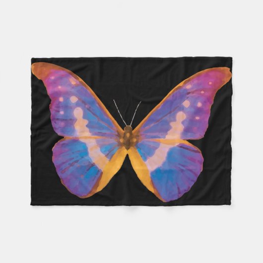 Exotische Schmetterlingsfarbe Fleecedecke (Vorderseite (Horizontal))