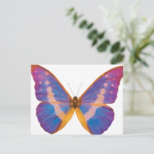 Exotische Schmetterlingsfarbe Postkarte (Stehend Vorderseite)