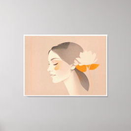 Exotische Schönheit - Farbiges Bleistift Portrait Leinwanddruck