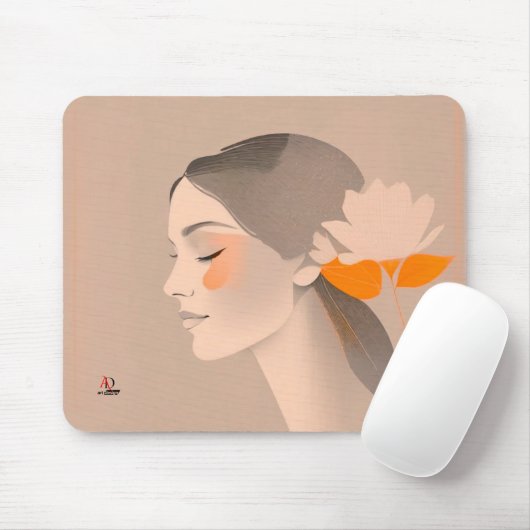 Exotische Schönheit - Farbiges Bleistift Portrait Mousepad (Mit Mouse)