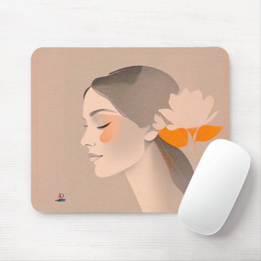 Exotische Schönheit - Farbiges Bleistift Portrait Mousepad (Mit Mouse)