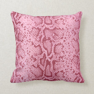 Exotische Snakeskin-Muster Erdbeereis pink Kissen