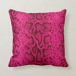 Exotische Snakeskin-Muster  Fuchsia Kissen