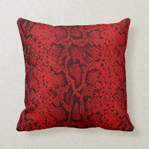 Exotische Snakeskin-Muster Ruderrot Kissen