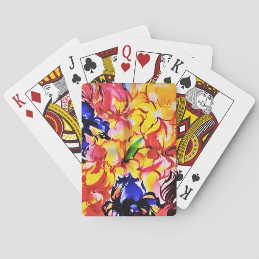 Exotische Sommer-Abstrakt-Blütenblüten-Blume Spielkarten (Rückseite)