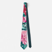 Exotische Sommer-Blume gestreift Krawatte (Vorderseite)